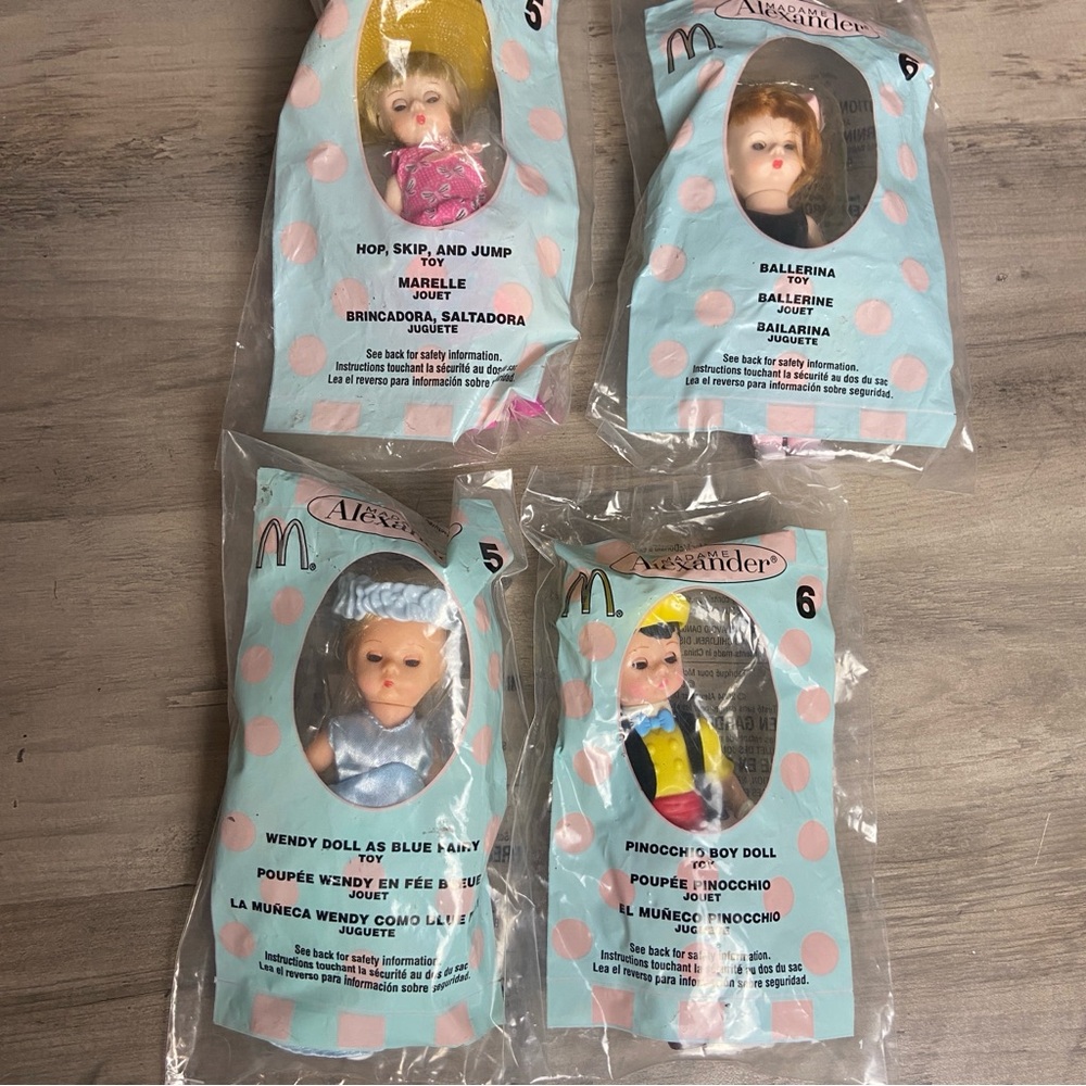 Set of 4, Vintage McDonald's Madame Alexander Dolls, New